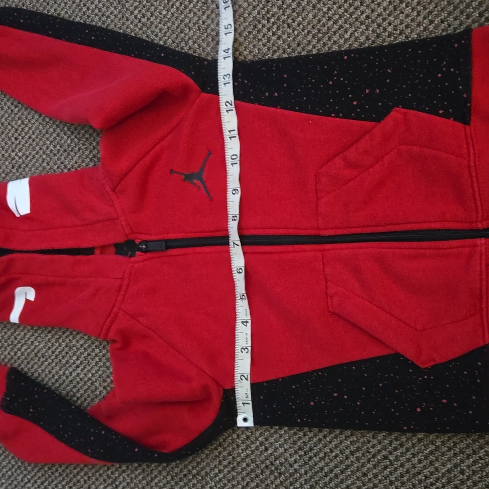 Boy's Jordan Red and Black Zip Up Hoodie - Picture 7 of 8